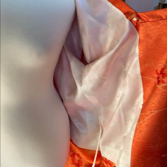 Authentic Kimono Jacket Jewel Orange Japan - Picture 8 of 8